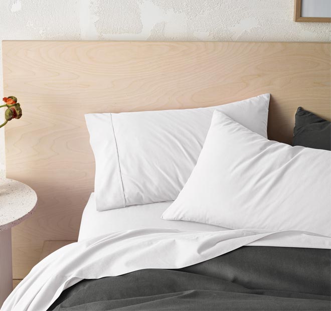 Washed Cotton Sheet Set Range White