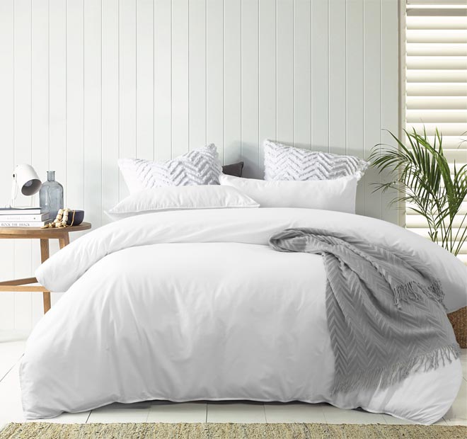 Washed Cotton Quilt Cover Set Range White
