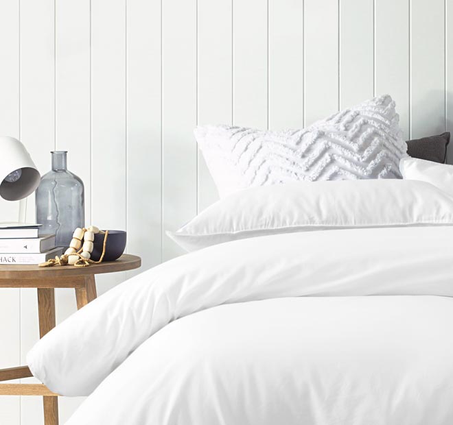 Washed Cotton Quilt Cover Set Range White