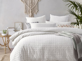 Willow Quilt Cover Set Range White