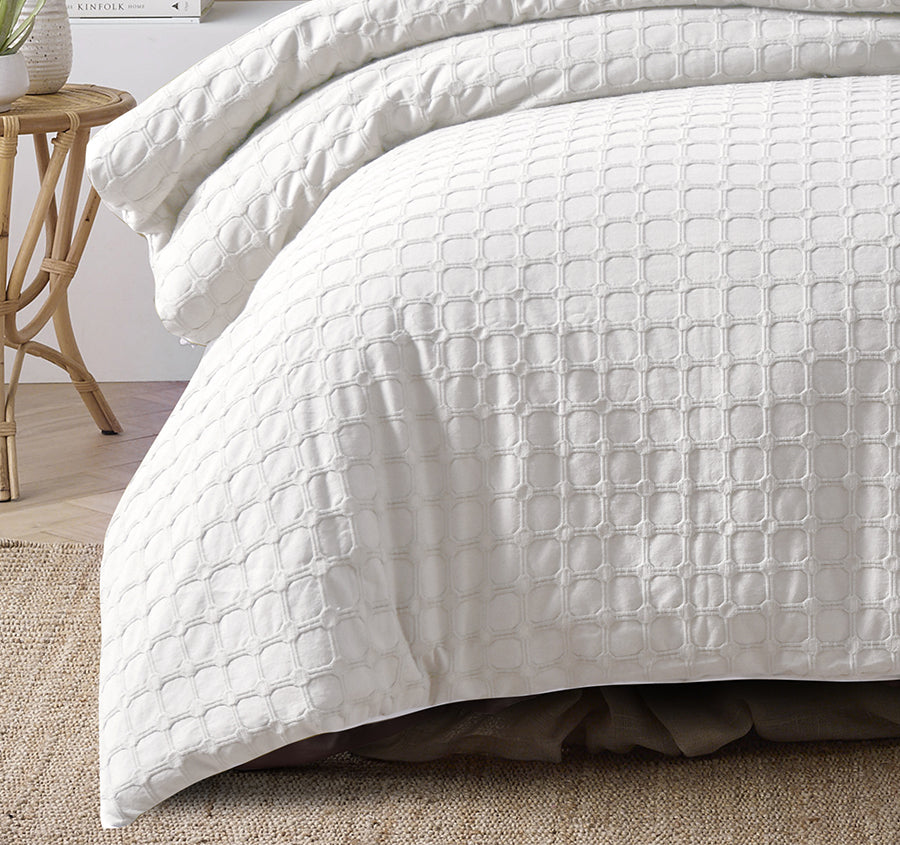 Willow Quilt Cover Set Range White