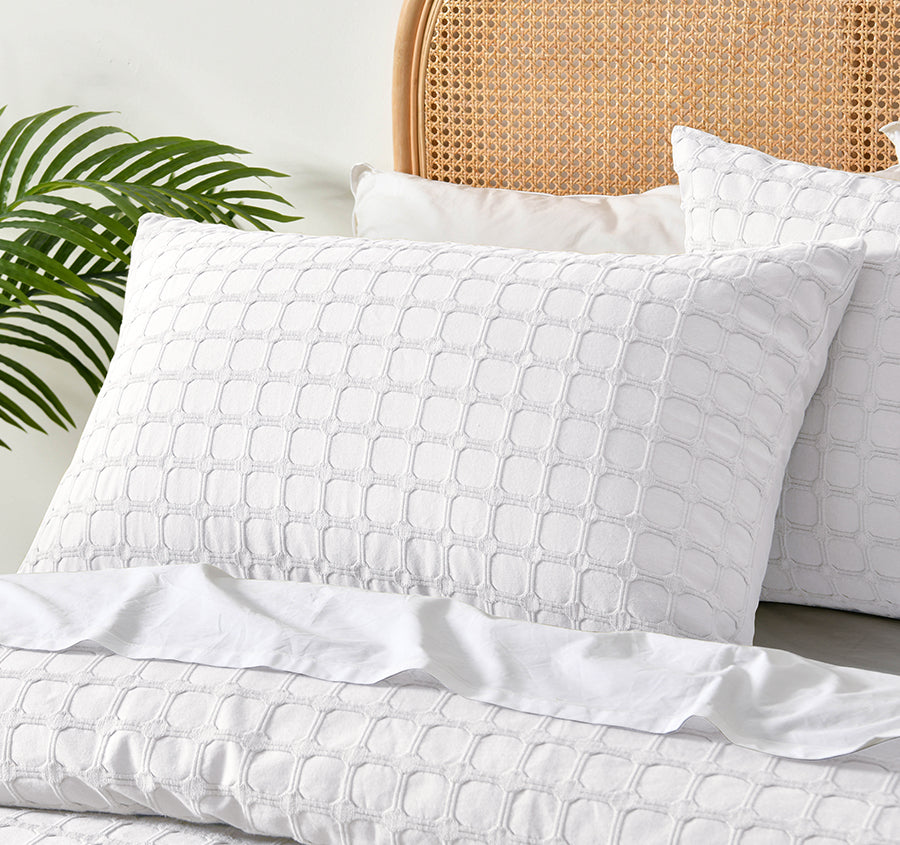 Willow Quilt Cover Set Range White