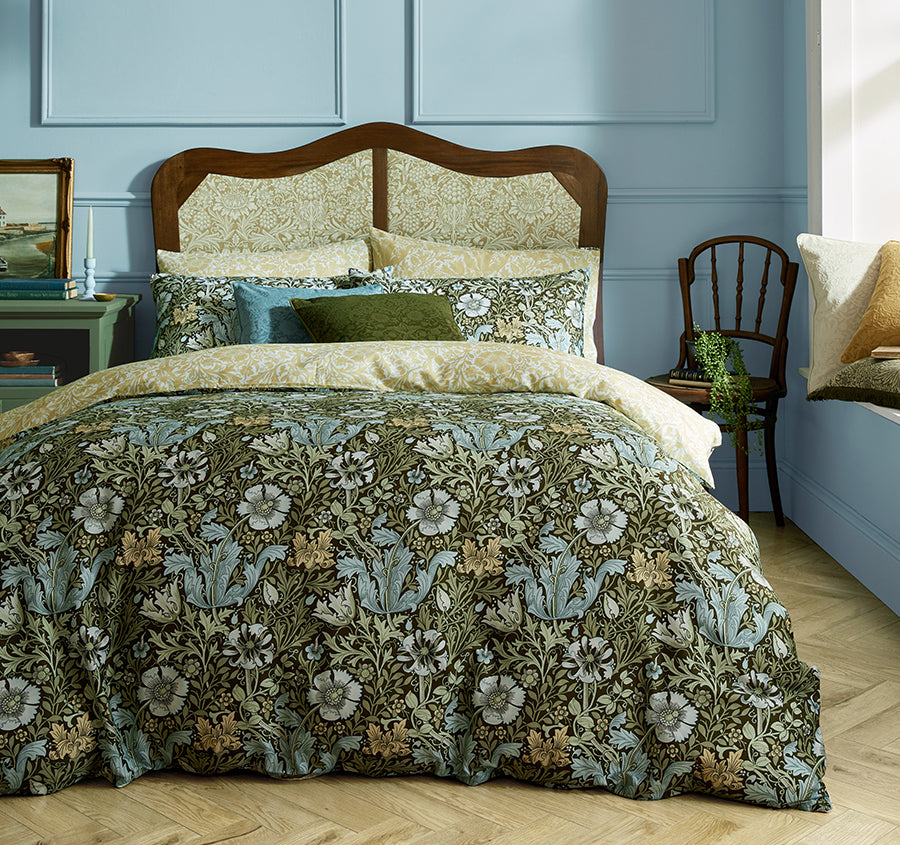 Compton Quilt Cover Set Range Olive Green