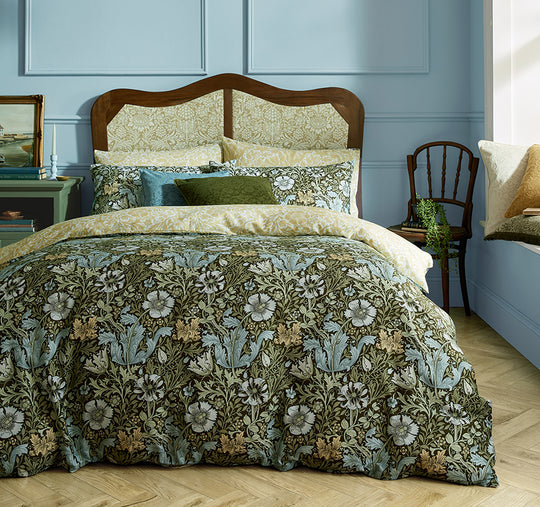 Compton Quilt Cover Set Range Olive Green