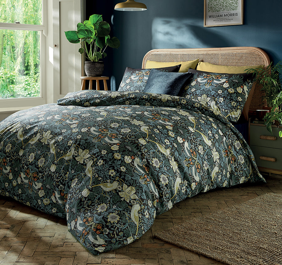 Strawberry Thief Quilt Cover Set Range Indigo