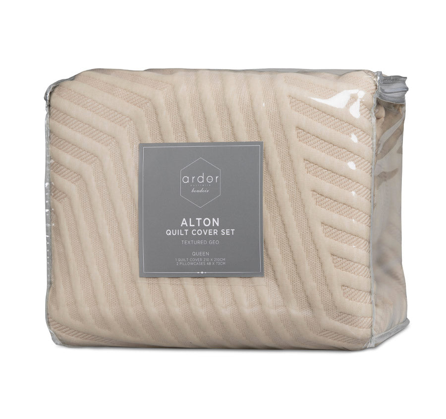 Alton Quilt Cover Set Range Linen