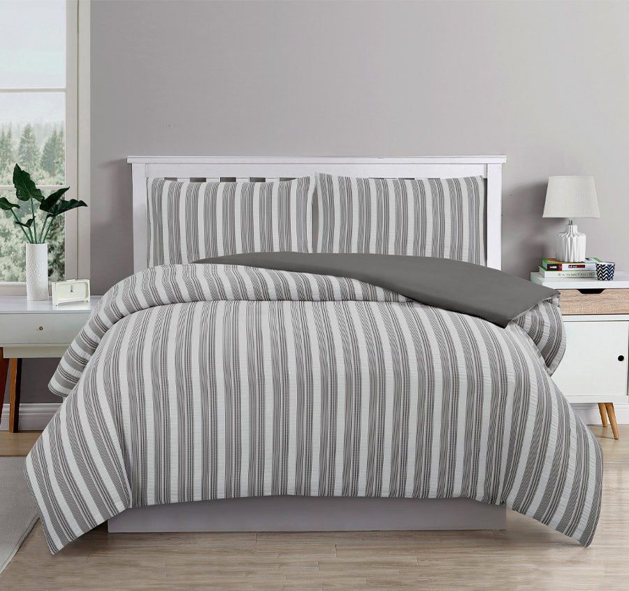 Cove Quilt Cover Set Range Charcoal