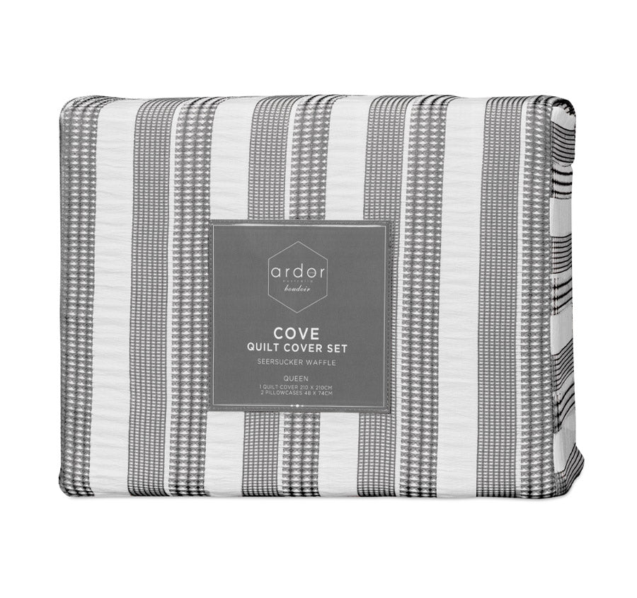 Cove Quilt Cover Set Range Charcoal