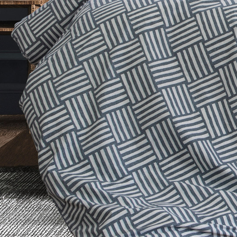 Fletcher Quilt Cover Set Range Faded Indigo Manchester Warehouse