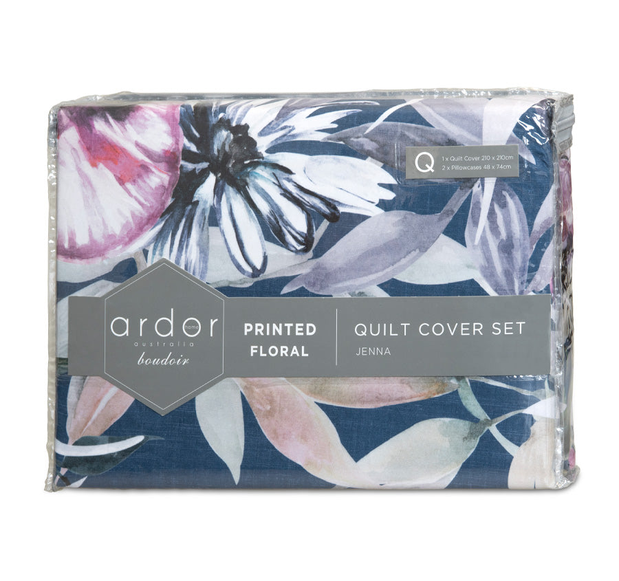 Jenna Quilt Cover Set Range Multi Manchester Warehouse