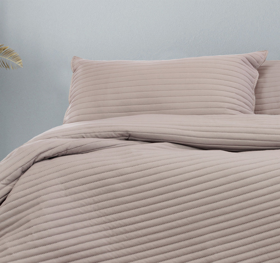 London Quilt Cover Set Range Bark