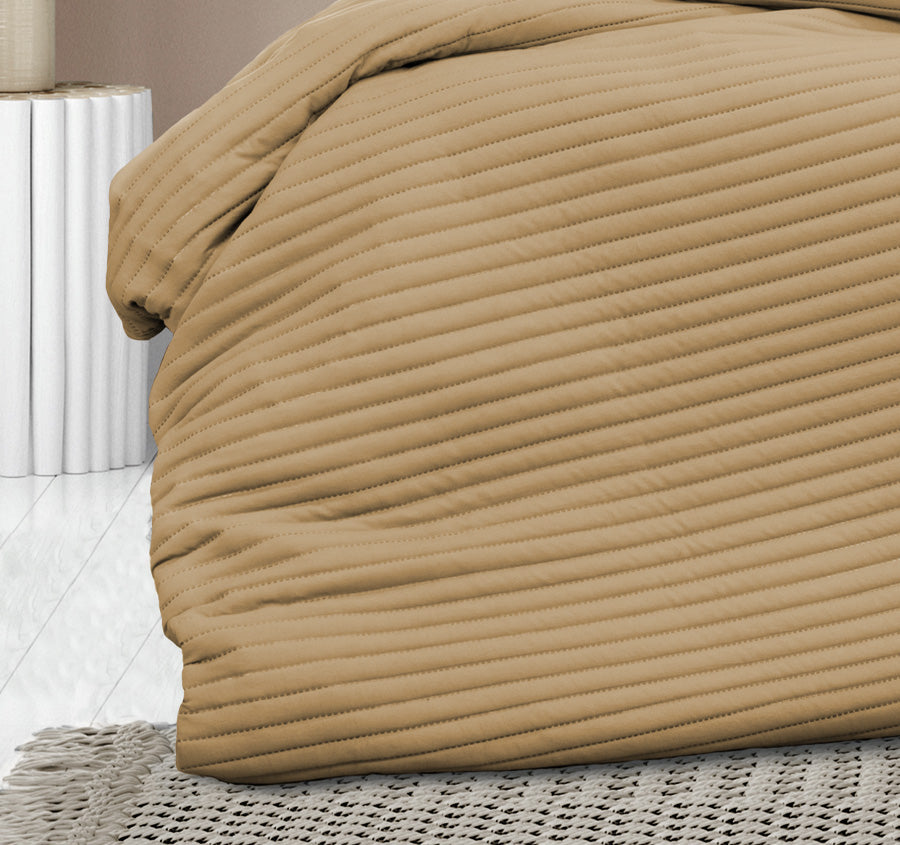 London Quilt Cover Set Range Cinnamon
