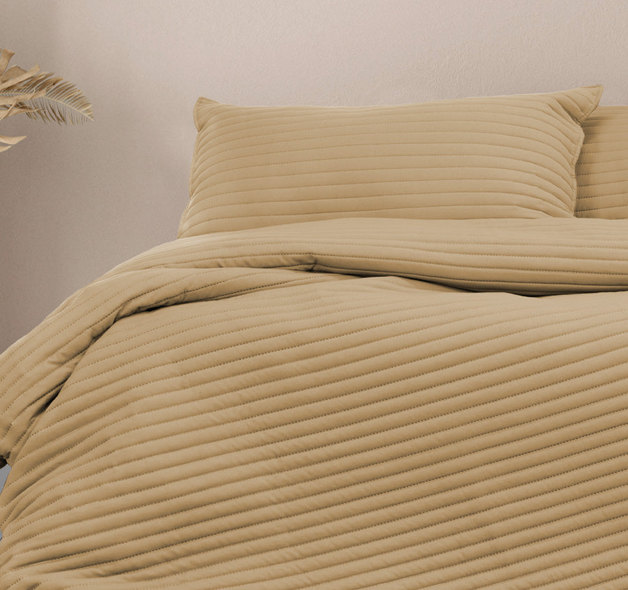 London Quilt Cover Set Range Cinnamon