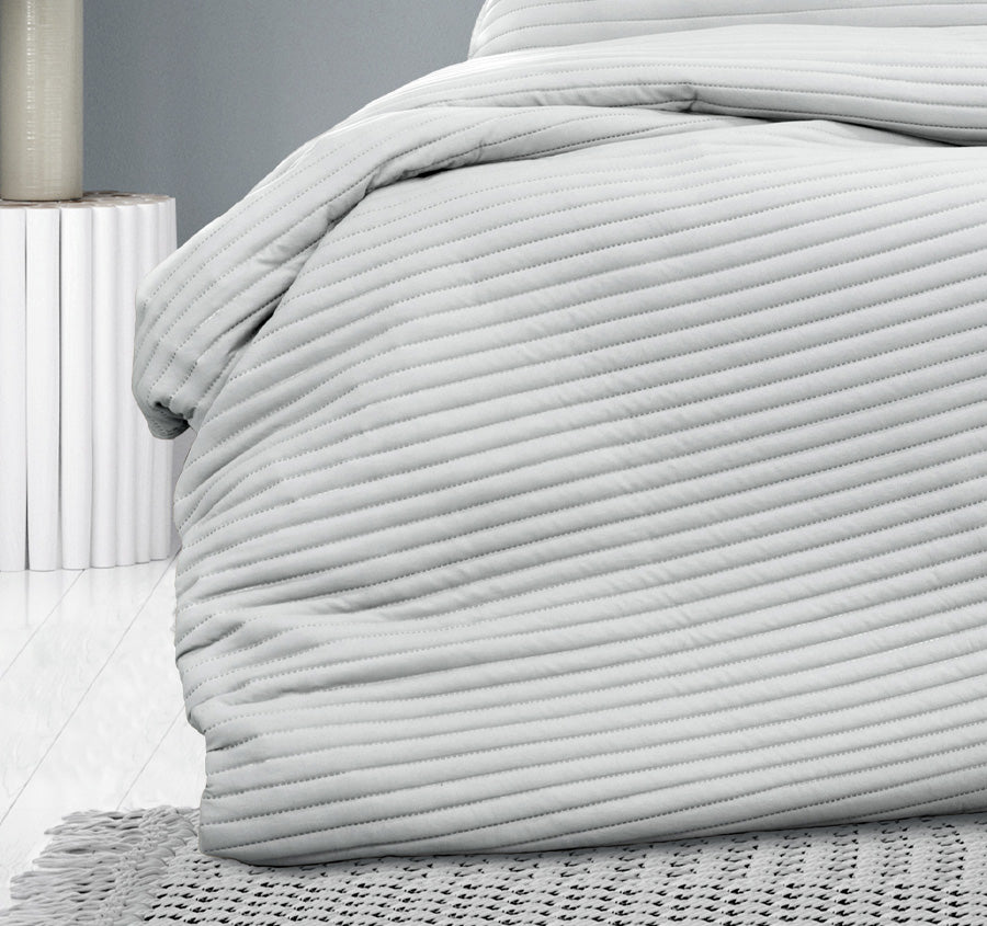 London Quilt Cover Set Range Silver