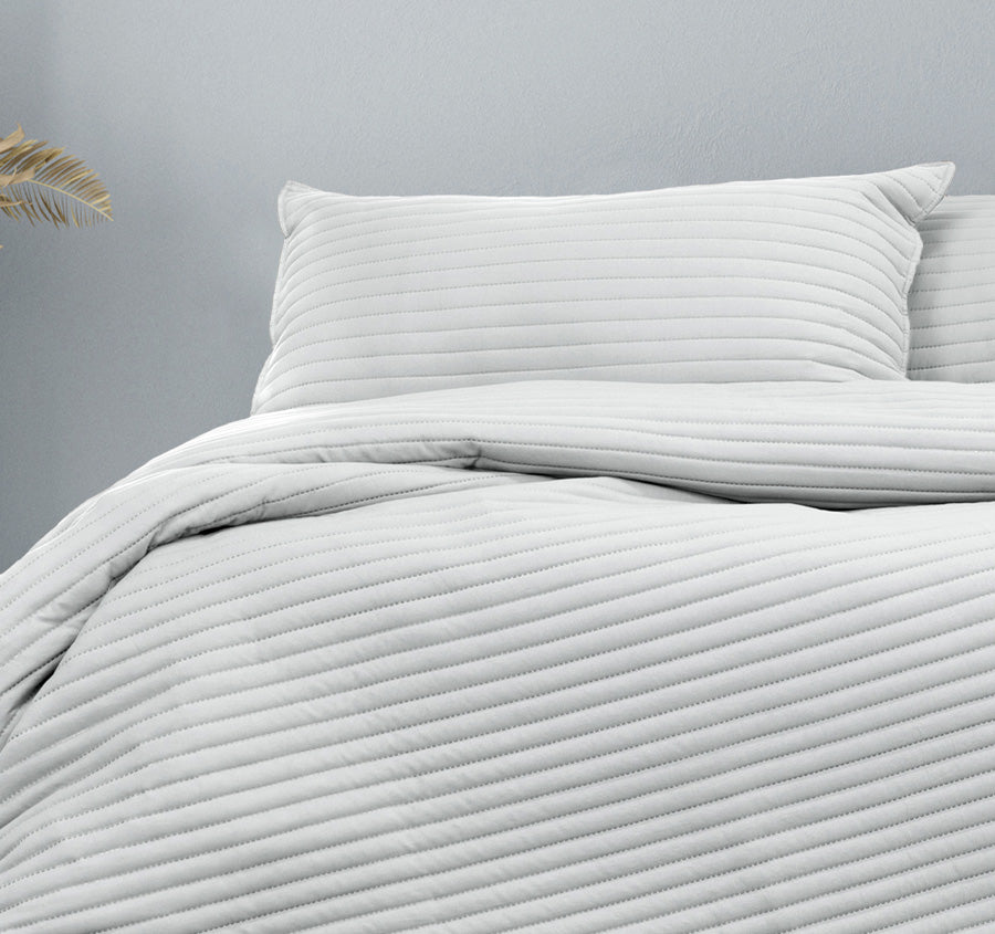 London Quilt Cover Set Range Silver