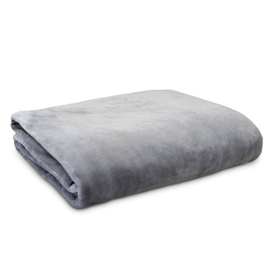 Lucia 350GSM Ultra Soft Velvet Fleece Blanket Range Silver
