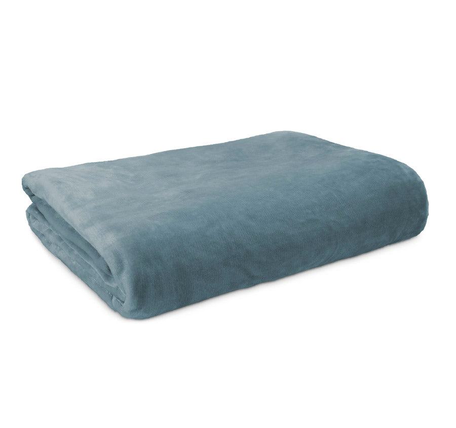 Lucia 350GSM Ultra Soft Velvet Fleece Blanket Range Stormy Sea