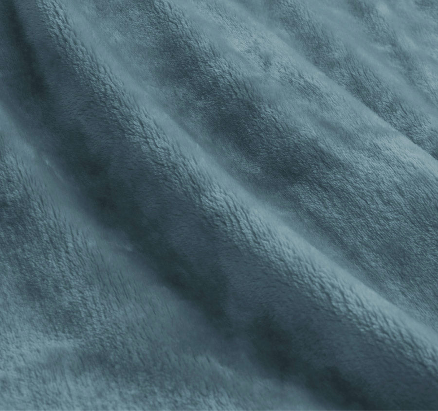Lucia 350GSM Ultra Soft Velvet Fleece Blanket Range Stormy Sea