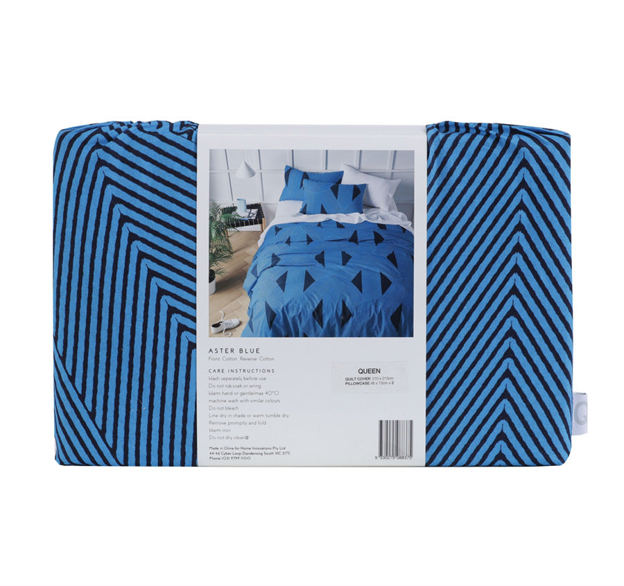 Aster Quilt Cover Set Range Blue