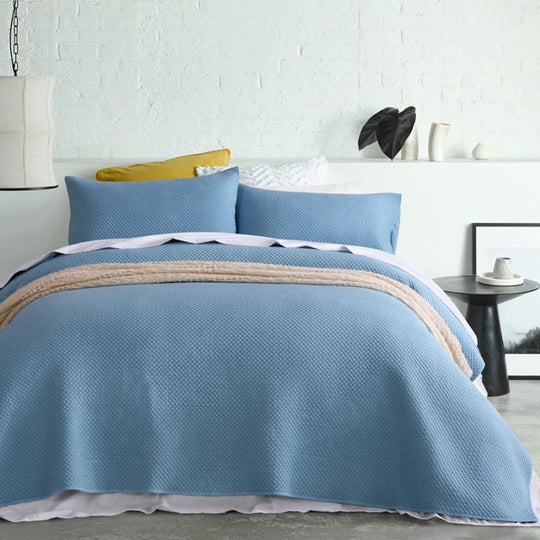 Dexter Queen Bed and King Bed Coverlet Set Blue