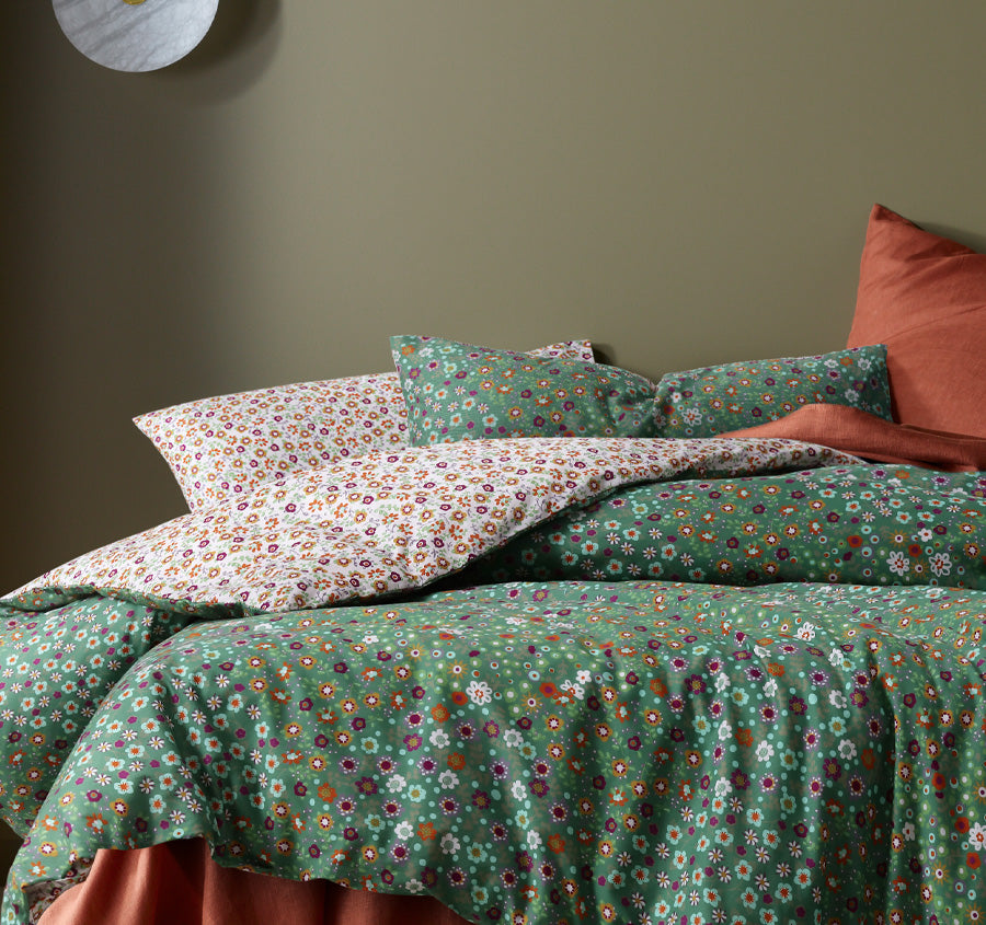 Lisa Quilt Cover Set Range Green