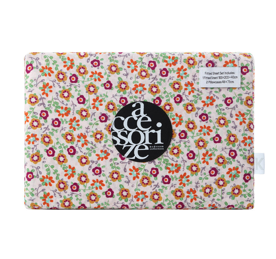 Lisa Washed Cotton Fitted Combo Set Green