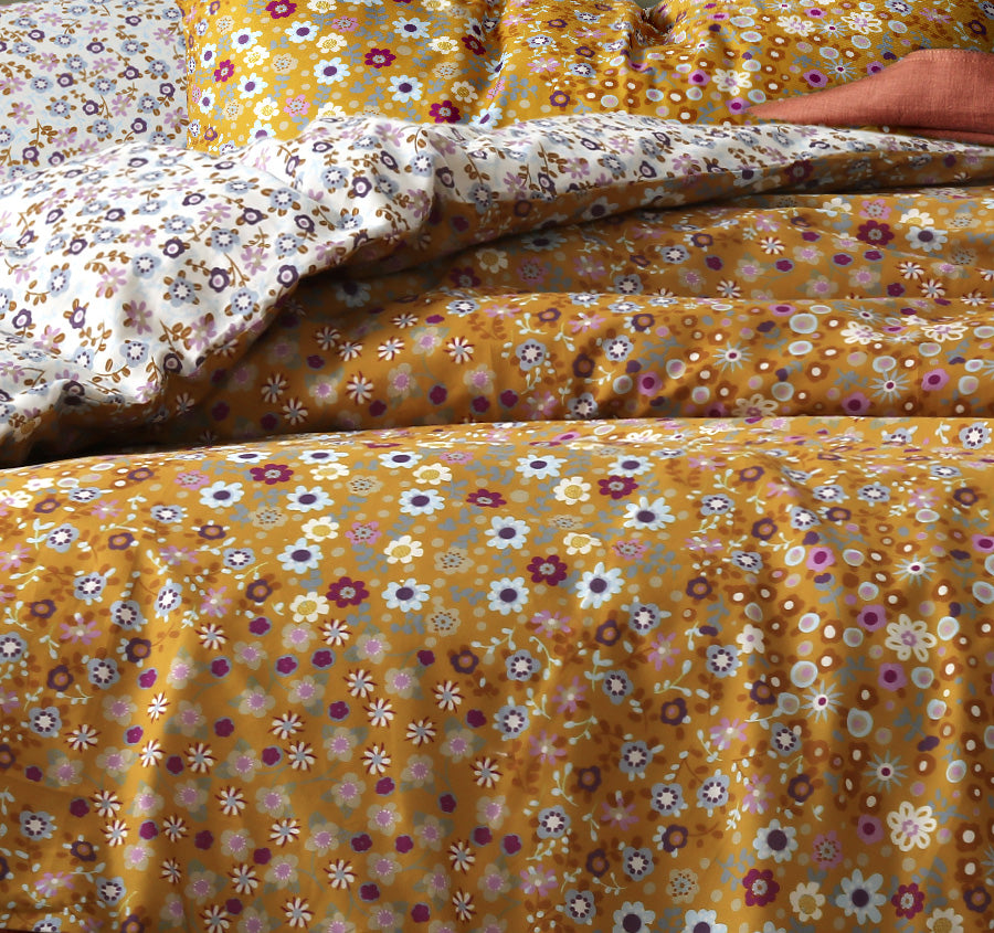 Lisa Quilt Cover Set Range Ochre