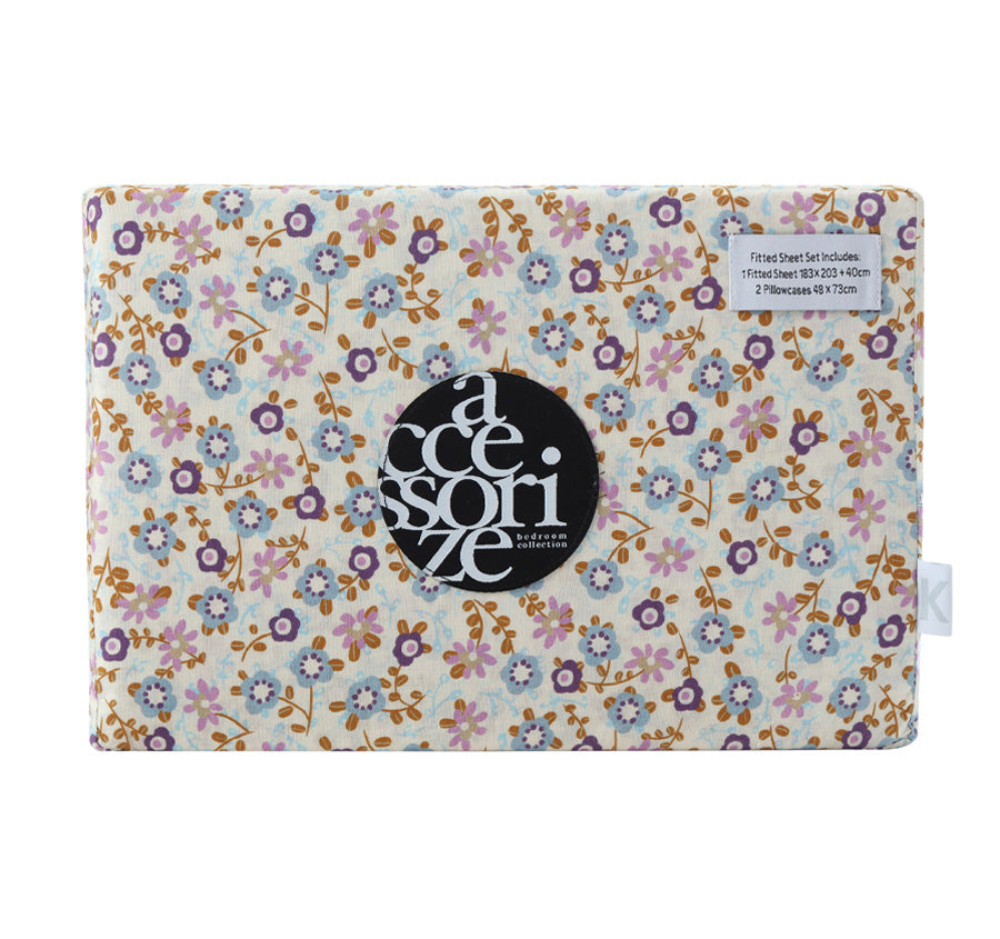 Lisa Washed Cotton Fitted Combo Set Ochre