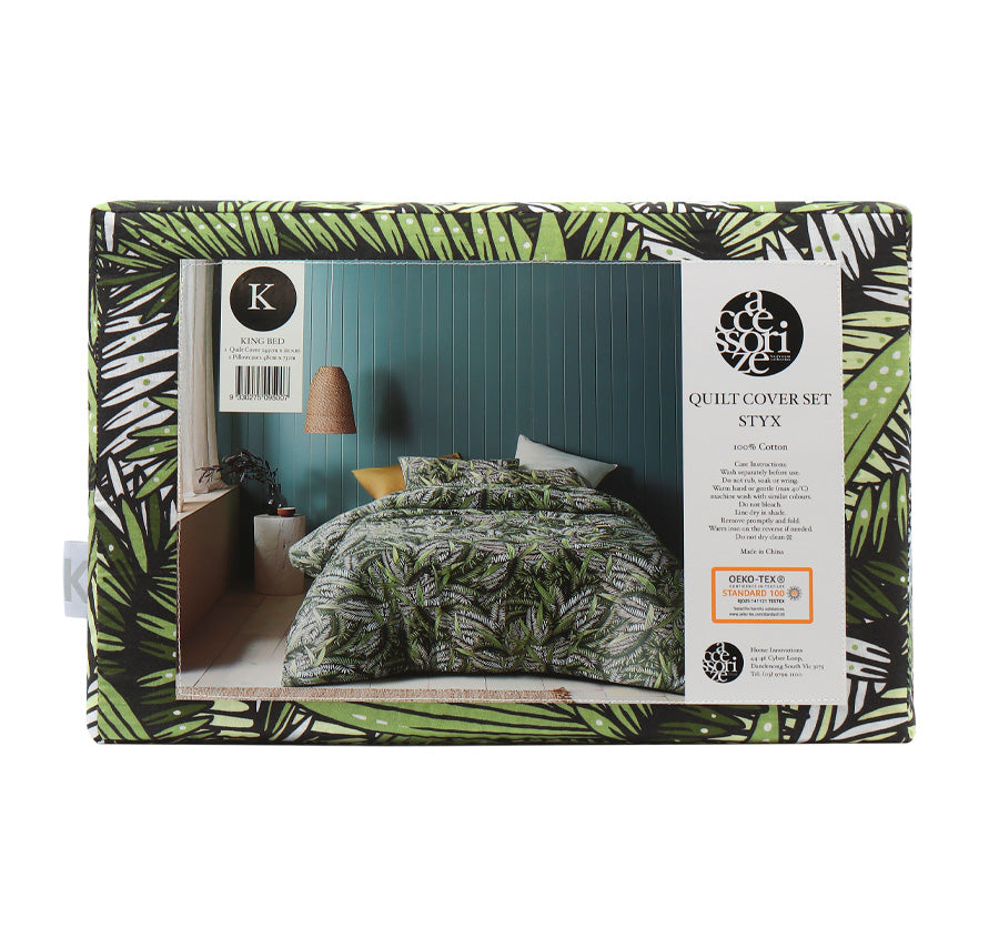 Styx Quilt Cover Set Range Green