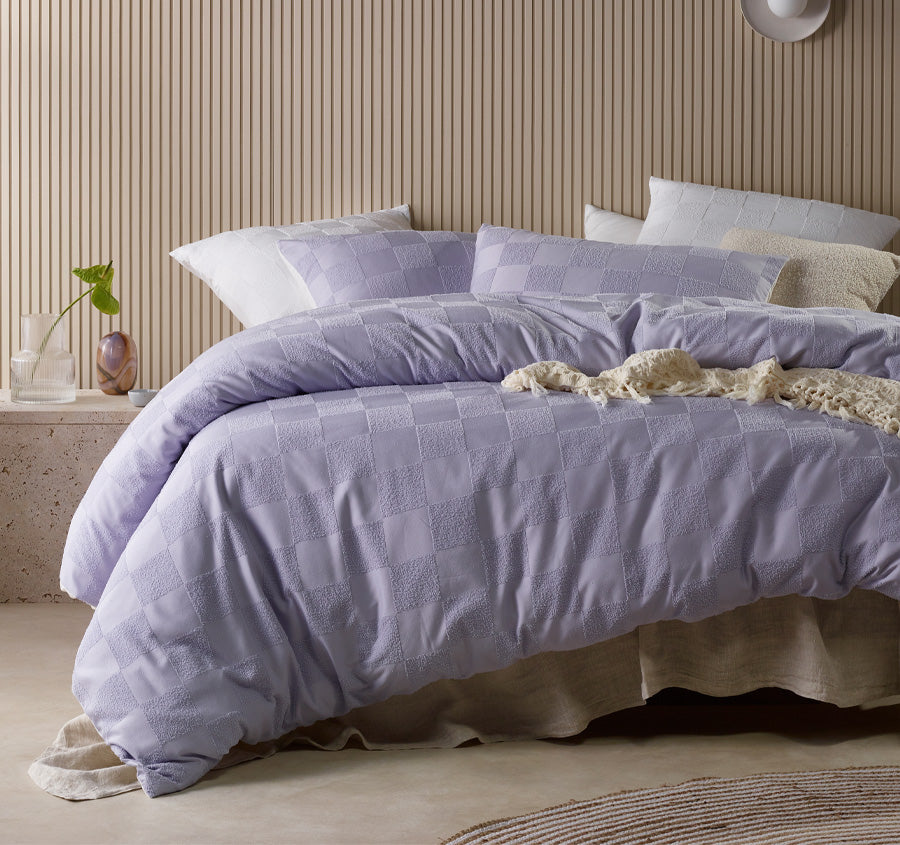 Tipo Quilt Cover Set Range Lilac Manchester Warehouse