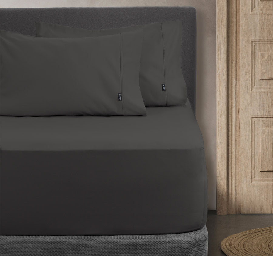 1000THC Cotton Rich Fitted Sheet Combo Range Charcoal