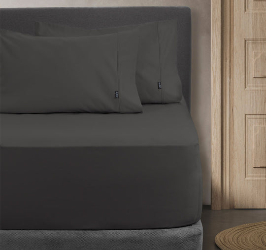 1000THC Cotton Rich Fitted Sheet Combo Range Charcoal