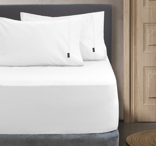1000THC Cotton Rich Fitted Sheet Combo Range White
