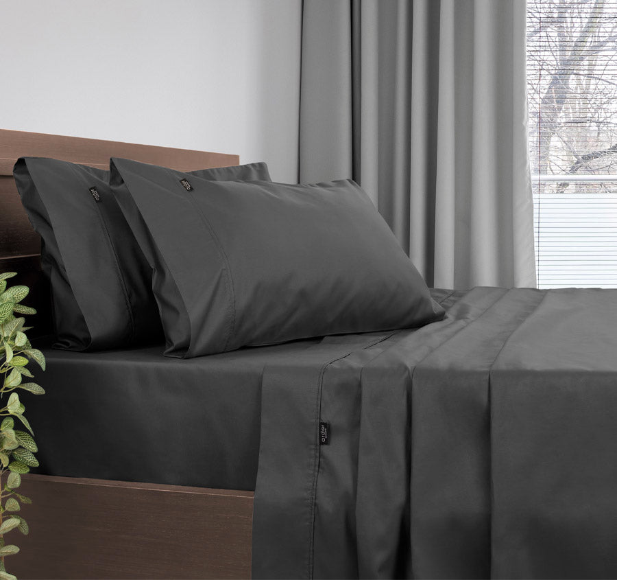 1000THC Cotton Rich Sheet Set Range Charcoal