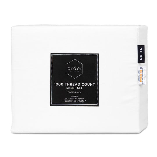 1000THC Cotton Rich Sheet Set Range White