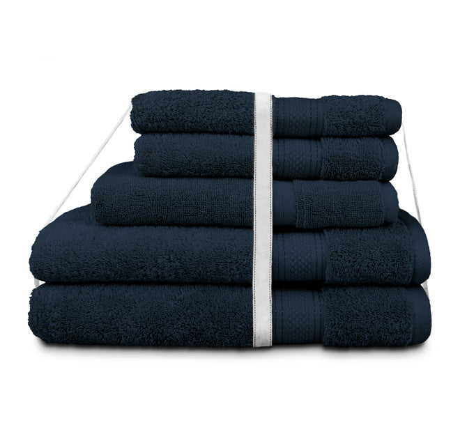 5 Piece St Regis 600GSM Cotton Towel Set Navy