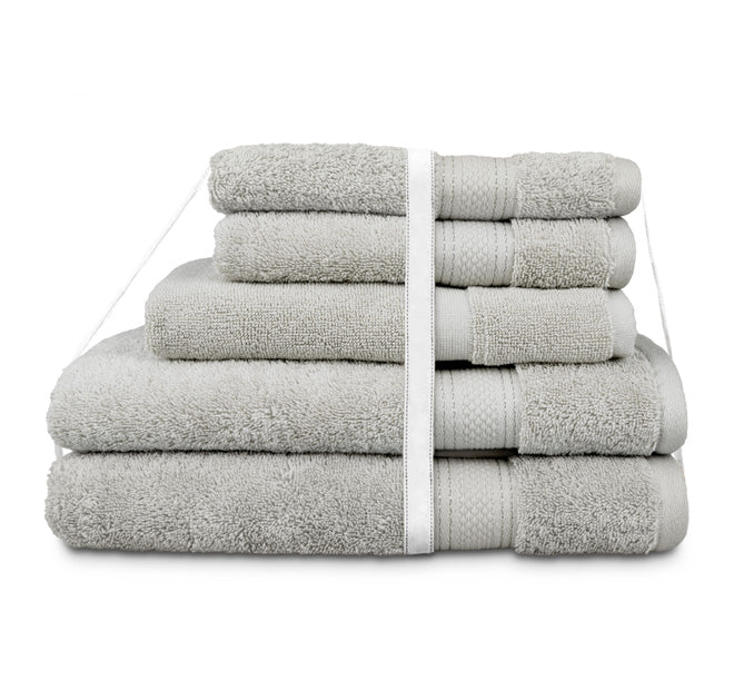 5 Piece St Regis 600GSM Cotton Towel Set Silver