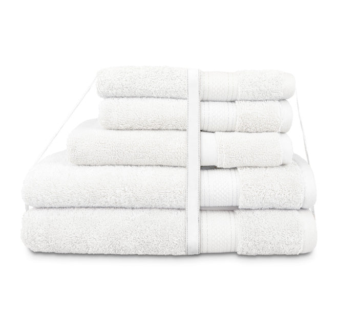 5 Piece St Regis 600GSM Cotton Towel Set White