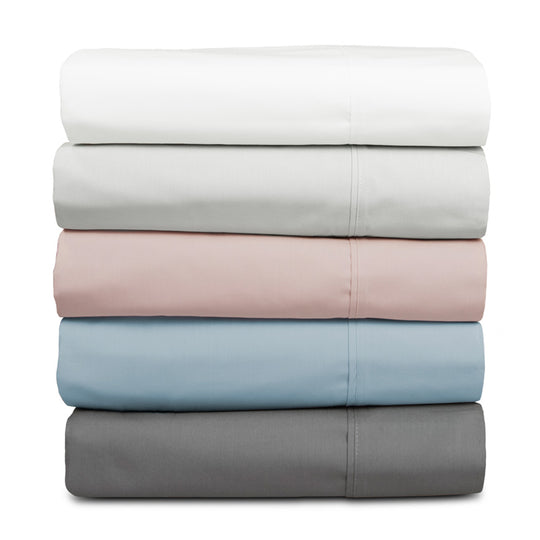 Tuscan Collection Cotton Percale Fitted Sheet Combo Set Range Faded Denim