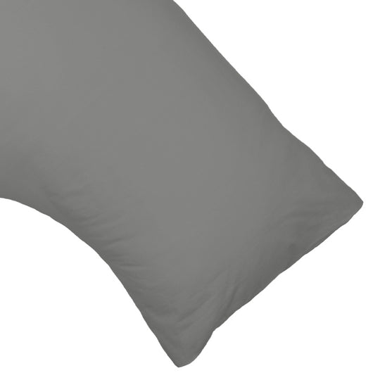 Tuscan Collection Cotton Percale V-Shape Pillowcase Charcoal
