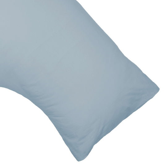 Tuscan Collection Cotton Percale V-Shape Pillowcase Faded Denim