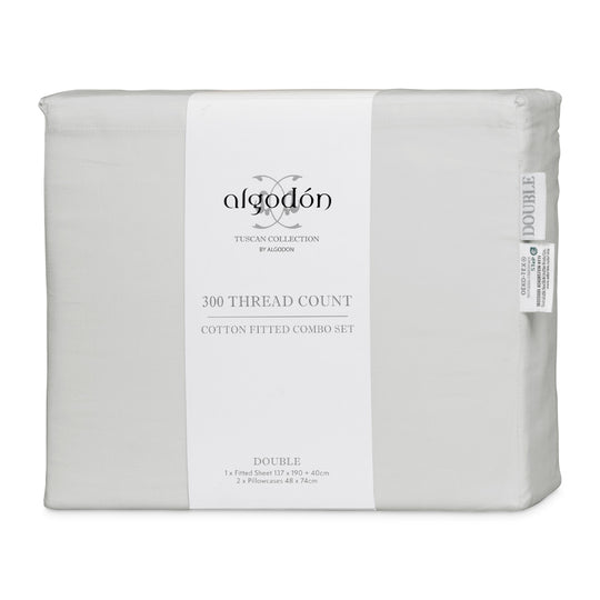 Tuscan Collection Fitted Sheet Combo Set Range Silver