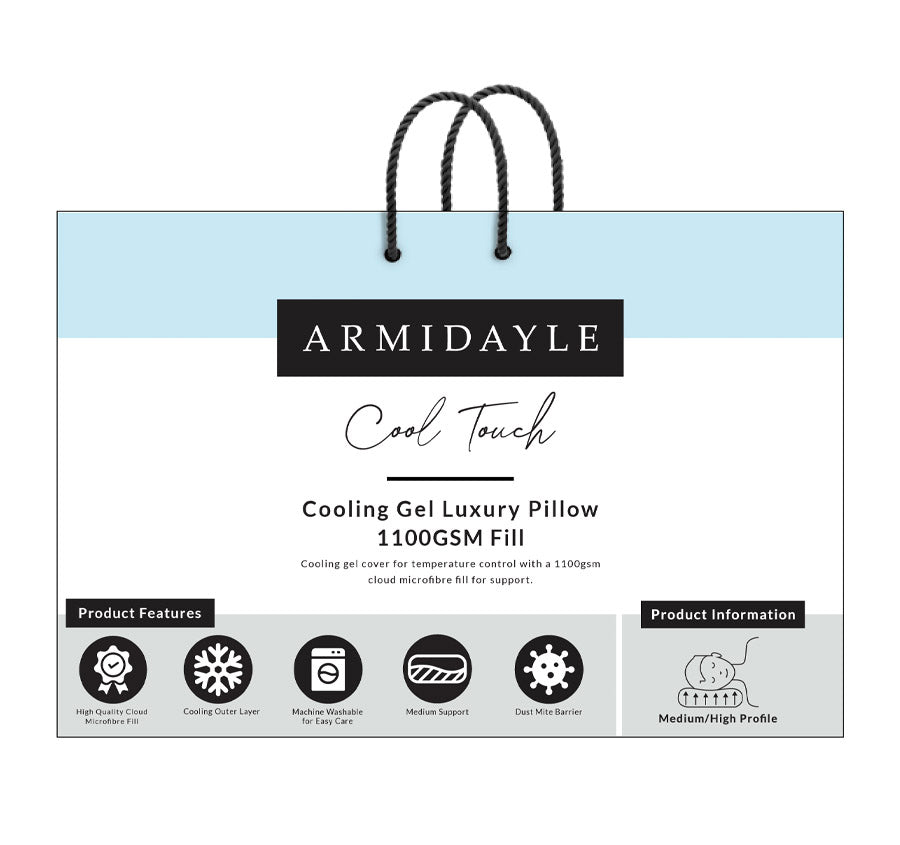 Cool Touch 1100g Gusset Medium and High Standard Pillow