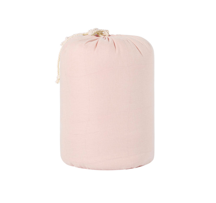 Stonewashed French Linen Coverlet Set Range Blush