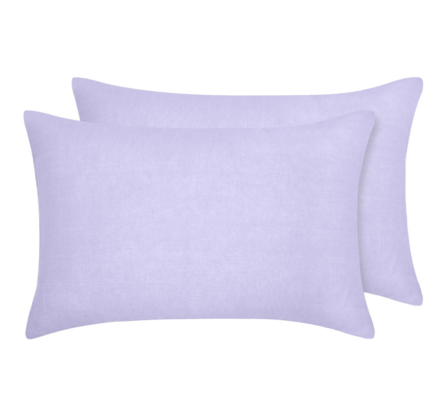 Stonewashed French Linen Standard Pillowcase Pair Lilac