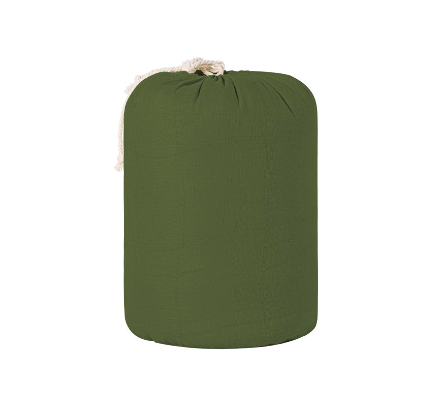 Stonewashed French Linen Coverlet Set Range Olive