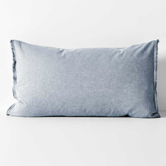 Chambray Fringe Standard Pillowcase Denim