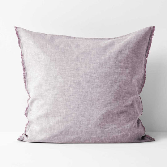 Chambray Fringe European Pillowcase Lilac