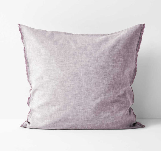 Chambray Fringe European Pillowcase Lilac