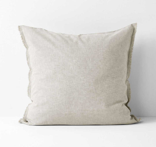 Chambray Fringe European Pillowcase Natural